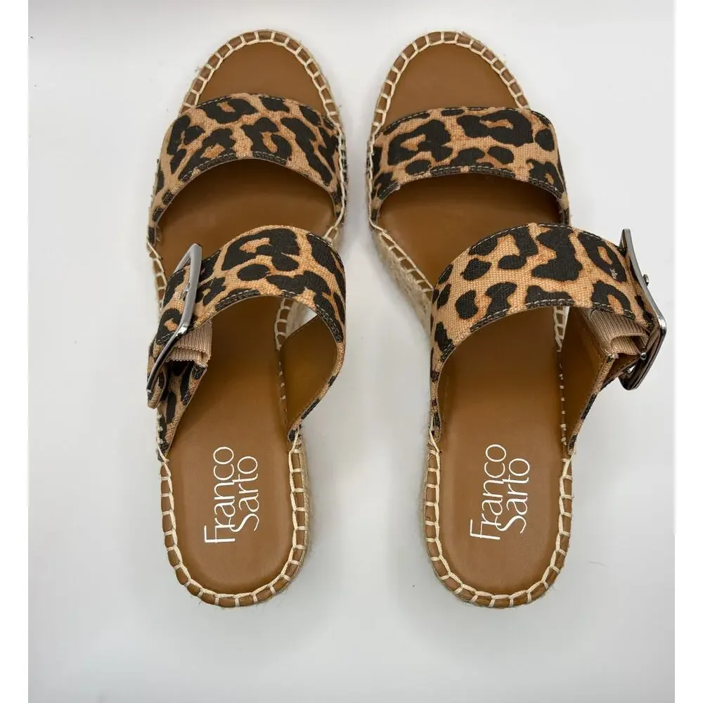 Franco Sarto Leopard Print Espadrille Platform Sandals